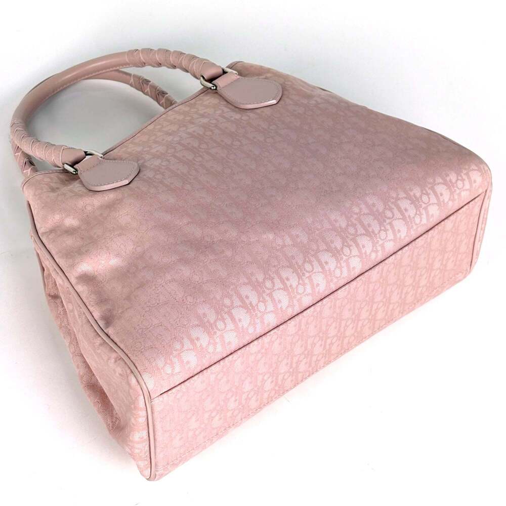 Christian Dior Trotter Pattern Lovely Tote Bag Handbag Nylon Pink Women's - Picture 2 of 10